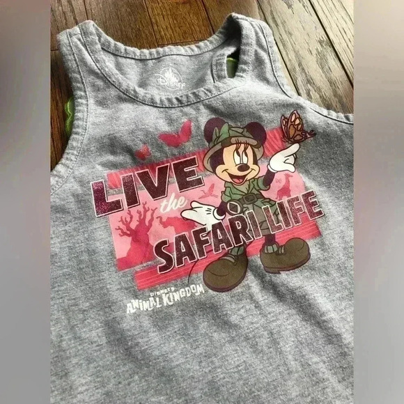 Disney Parks Girls S (6-7Y) Gray Minnie Mouse Razorback Tank w/Butterfly Wings! - Picture 4 of 9